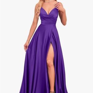 Purple floor length gown